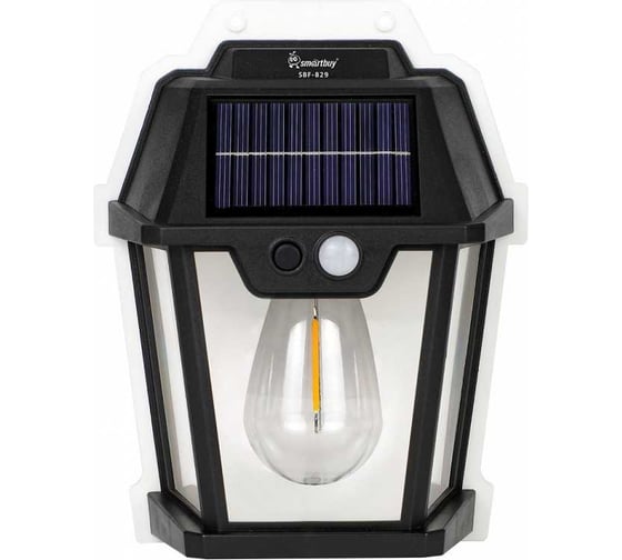 Изображение товара Фонарь уличный декоративный Smartbuy солнечные панели, 1 филамент LED лампа ретро, датчик SBF-829