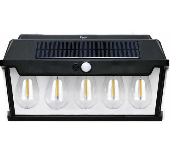 Изображение товара Фонарь уличный декоративный Smartbuy солнечные панели, 5 филамент LED ламп ретро, датчик SBF-833