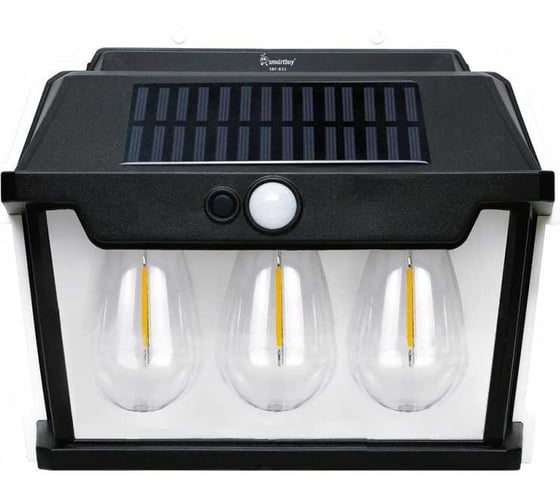 Изображение товара Фонарь уличный декоративный Smartbuy солнечные панели, 3 филамент LED лампы ретро, датчик SBF-832