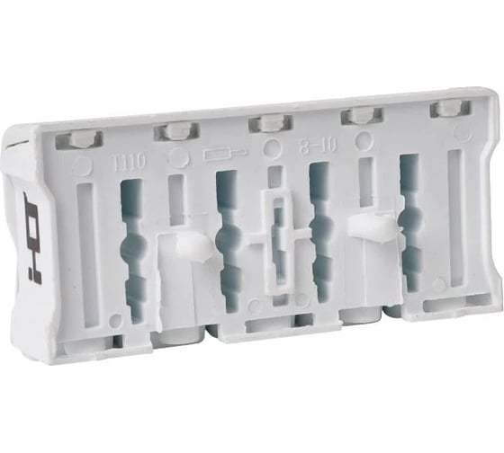 Изображение товара Клемма пружинная соединительная HLT КСПн5-3L+N+PE, 16A, с монтажной ножкой (50шт./уп.) 081-32-032