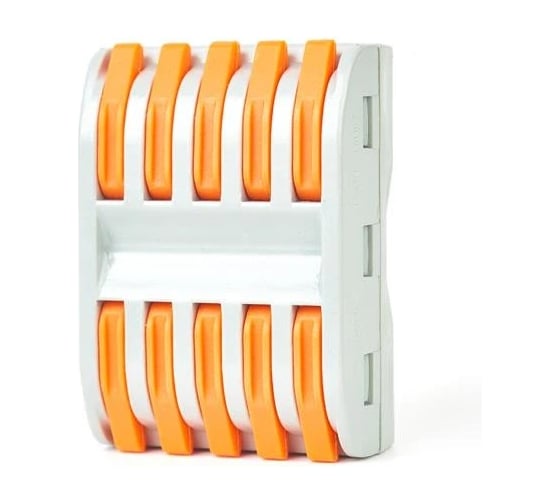 Изображение товара Соединительная проходная клемма HLT 5 полюс СК 415-5 (0.4-2.5мм2 и 0.5-4.0мм2) (30шт./уп.) 081-19-022