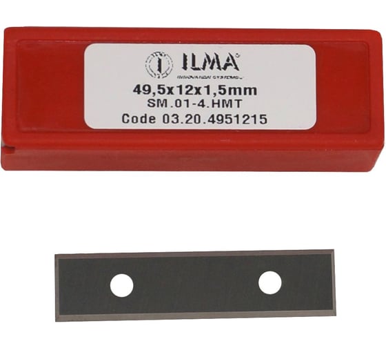 Изображение товара Нож сменный твердосплавный ILMA 49,5x12x1,5 поворотный Micro grain HW Z=4 (упаковка 10шт) 03.20.4951215-10