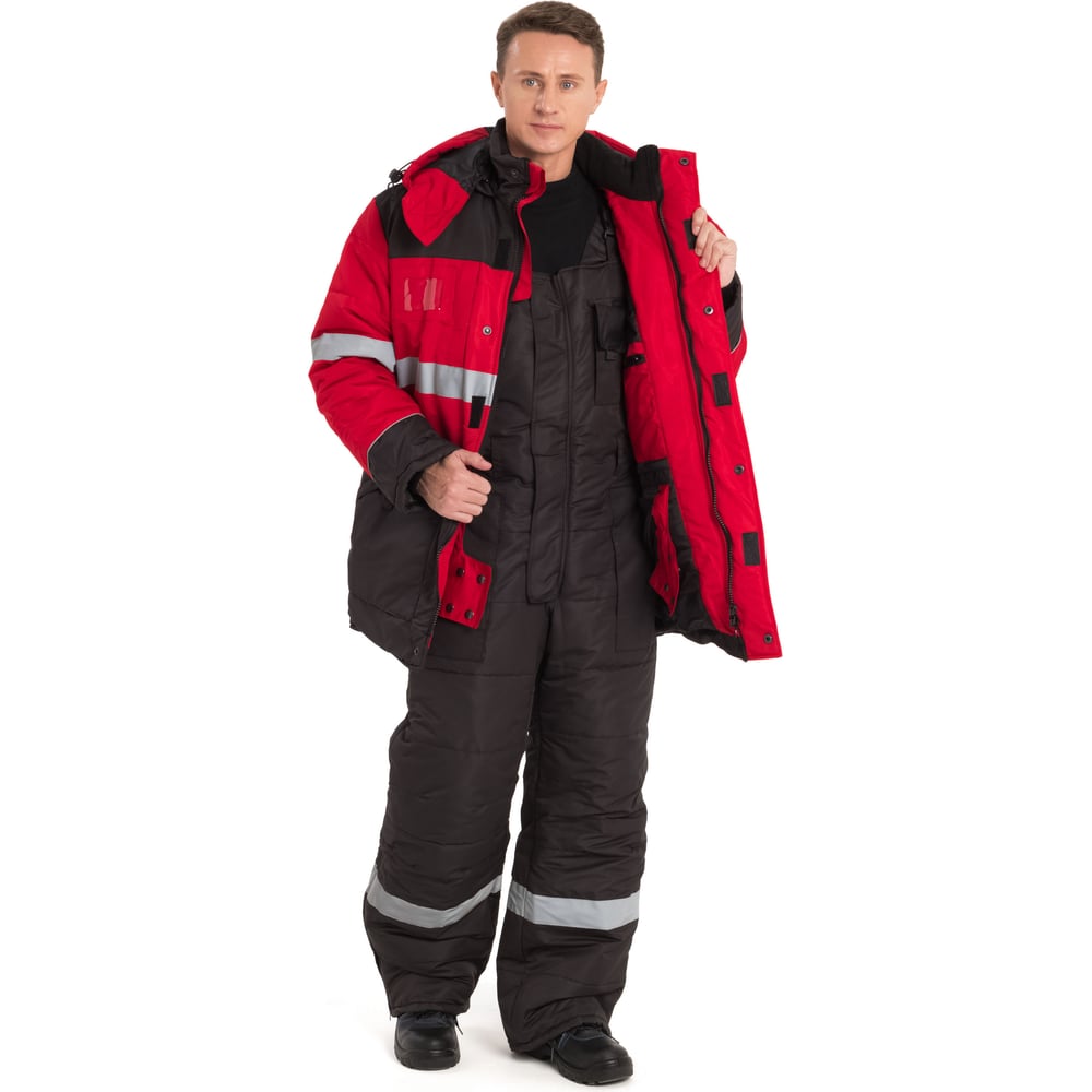 Изображение товара Костюм РАССО НордМен красный черный 68-70 рабочий защитный утепленный