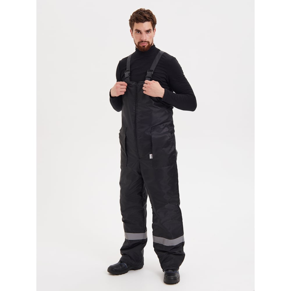 Изображение товара Утепленный полукомбинезон РАССО Глобус черный для зимы 44-46 размер