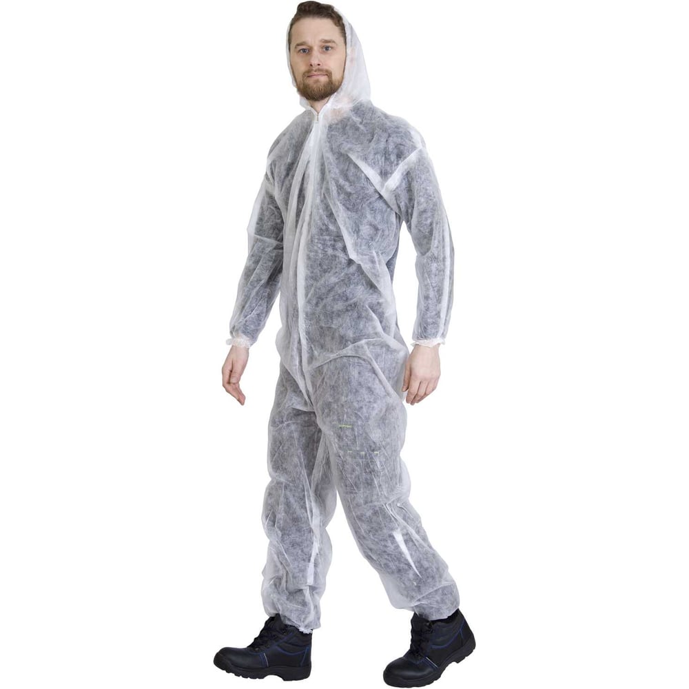 Изображение товара Комбинезон FORT одноразовый XXL защитный рабочий из полипропилена бело-серый