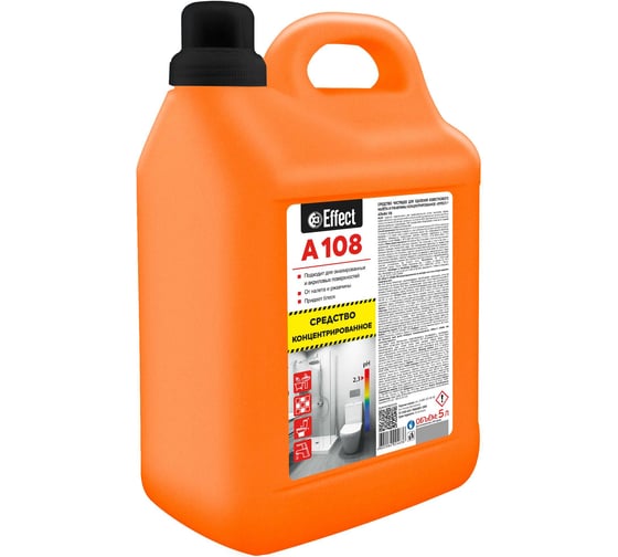 Изображение товара Концентрированное средство чистящее для удаления известкового налета и ржавчины Effect АЛЬФА 108 5 л 24612