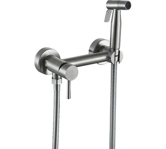 Изображение товара Смеситель с гигиеническим душем OLIVE'S AKERO нержавеющая сталь наружный монтаж AK11135