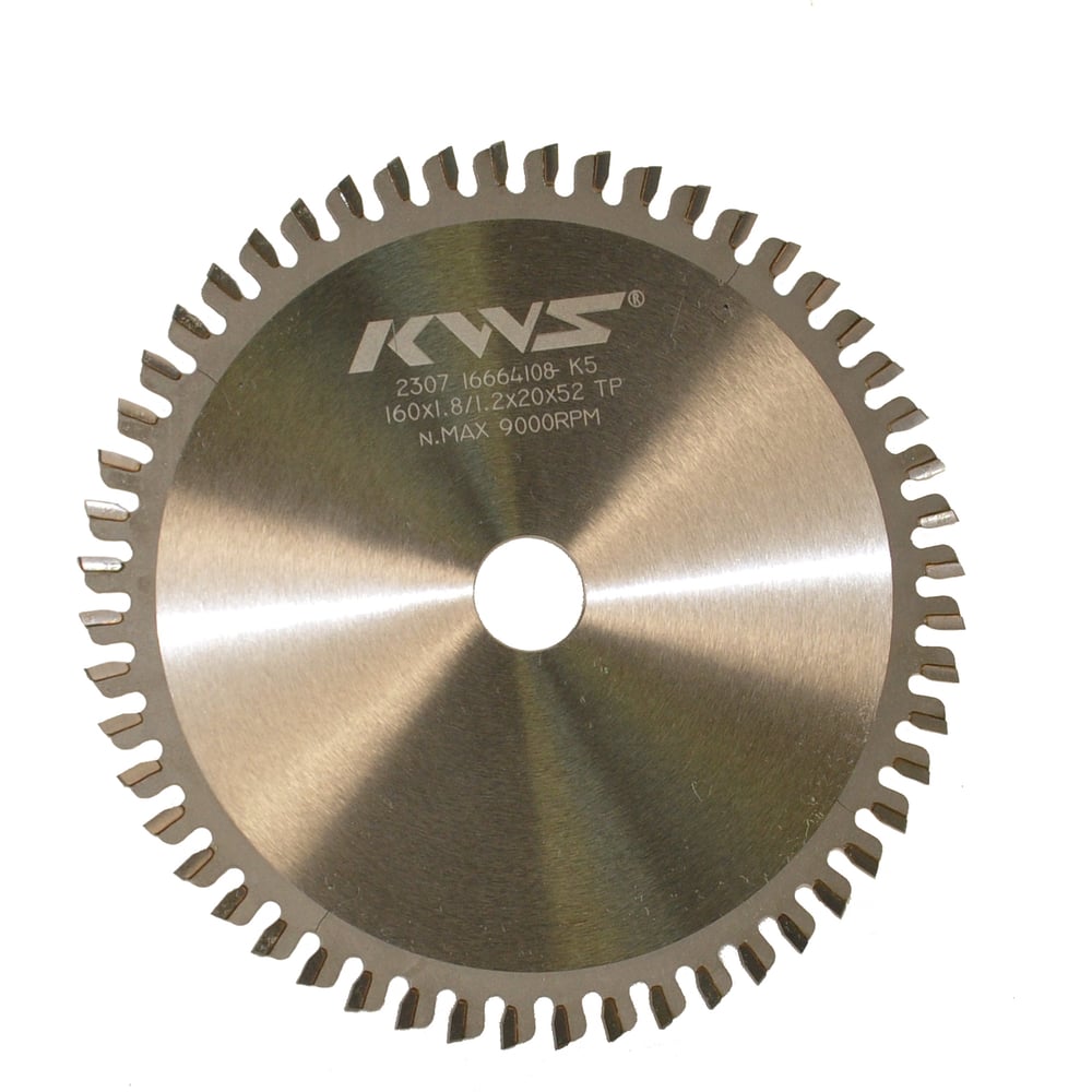 Изображение товара Диск пильный KWS погружной 160*20*1.8*52T TP (Sample) К5 TCNKE0020