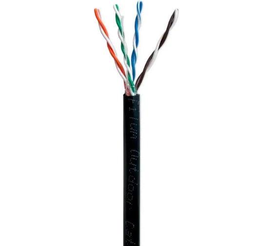 Изображение товара Кабель витая пара FilumU/UTP 5e кат. 4 пары, 24AWG, чистая медь, коробка 305м, внешний PE, черный FL-PF-5E-UUTP4-24AWG-PE-305-BK