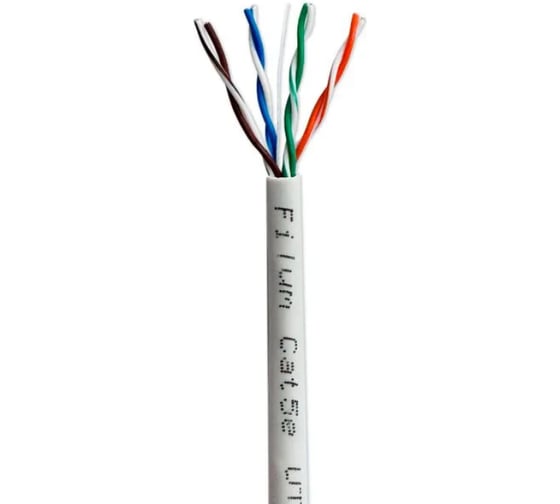 Изображение товара Кабель витая пара FilumU/UTP 5e кат. 4 пары, 24AWG, чистая медь, коробка 305м, PVC, серый FL-LITE-5E-UUTP4-24AWG-PVC-305-GY