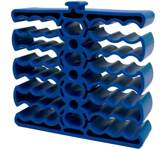 Изображение товара Кабельная гребенка Filum для упорядоченного размещения пучка кабелей, 8,7x8,7 см, 24 отв., диам. отв. 9 мм, синий, кабельный организатор FL-CM-20-BL