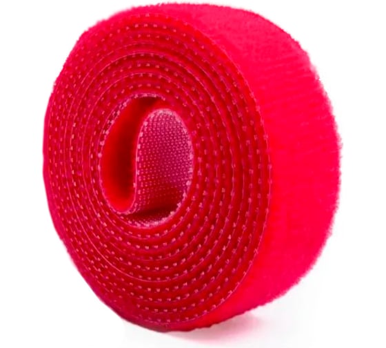 Изображение товара Рулон липучки Filum ширина 15 мм, длина 3 м, цвет красный, кабельный организатор FL-CTR-15-3-RD