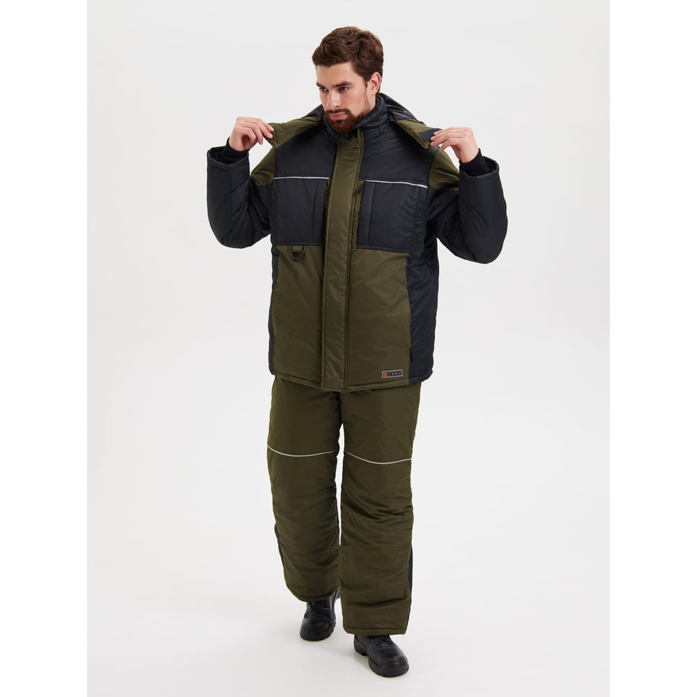 Изображение товара Утепленный мужской костюм РАССО ДРИМ хаки черный синтетический утеплитель