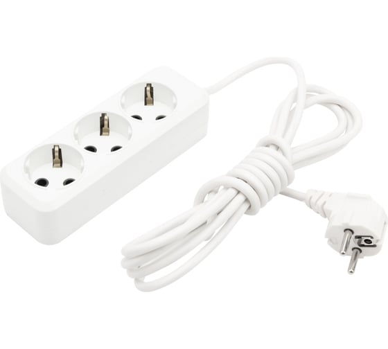 Изображение товара Удлинитель REXANT 3 гнезда, 3х1.0 мм2, с/з, 3 м, белый 11-8734