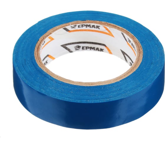 Изображение товара Изолента ЕРМАК ПВХ в/с, синяя, шир. 15+-2 мм, 7,5 м, толщ. 0,2 мм 672-007