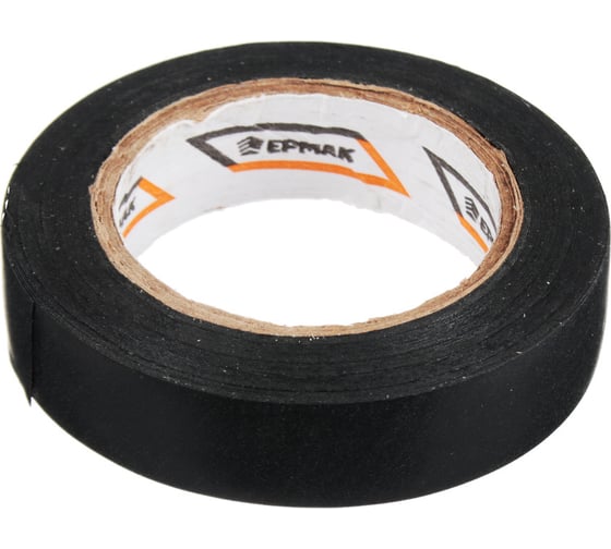 Изображение товара Изолента ЕРМАК ПВХ в/с, черная, шир. 15+-2 мм, 7,5 м, толщ. 0,2 мм 672-011