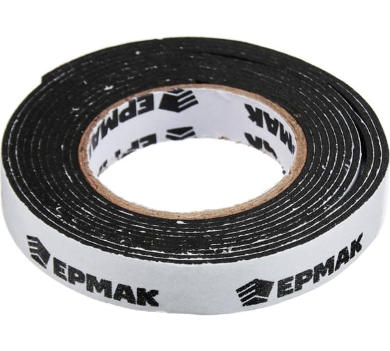 Изображение товара Монтажная 2-х сторонняя клеящая лента ЕРМАК для АВТО, 12 мм x 2 м, черная 472-015