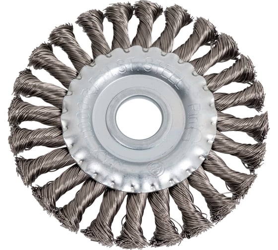 Изображение товара Щетка дисковая по металлу Ring для ушм, плетенная проволока, 125х22, по нержавеющей стали, 30056