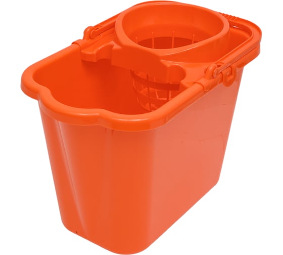 Изображение товара Ведро IDEA прямоугольное 9,5 л с отжимом оранжевый М 2421