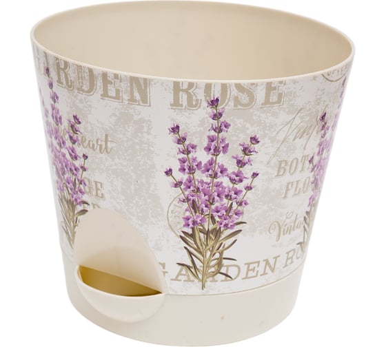 Изображение товара Кашпо с прикорневым поливом IDEA НИКА ДЕКО 120 мм, 0.8 л лаванда М 3076