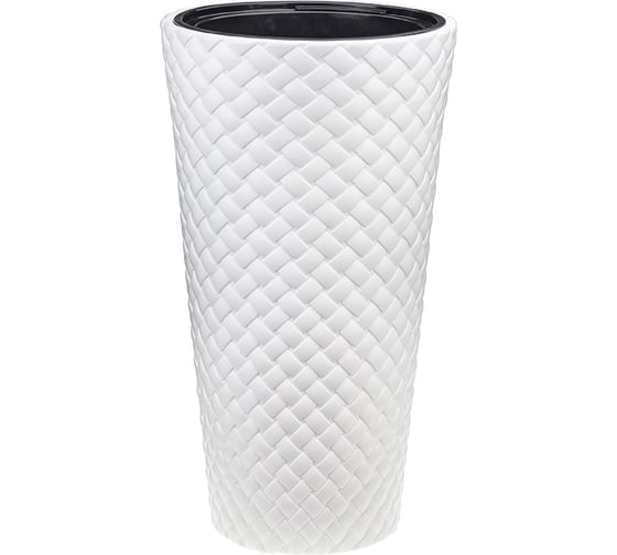 Изображение товара Кашпо со вставкой IDEA РОТАНГ 340х630 мм, 9/42 л Белый М 3407