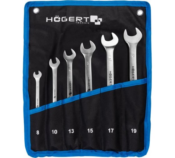 Изображение товара Набор ключей рожково-торцевых HOEGERT TECHNIK с шарниром 6 шт HT1W592