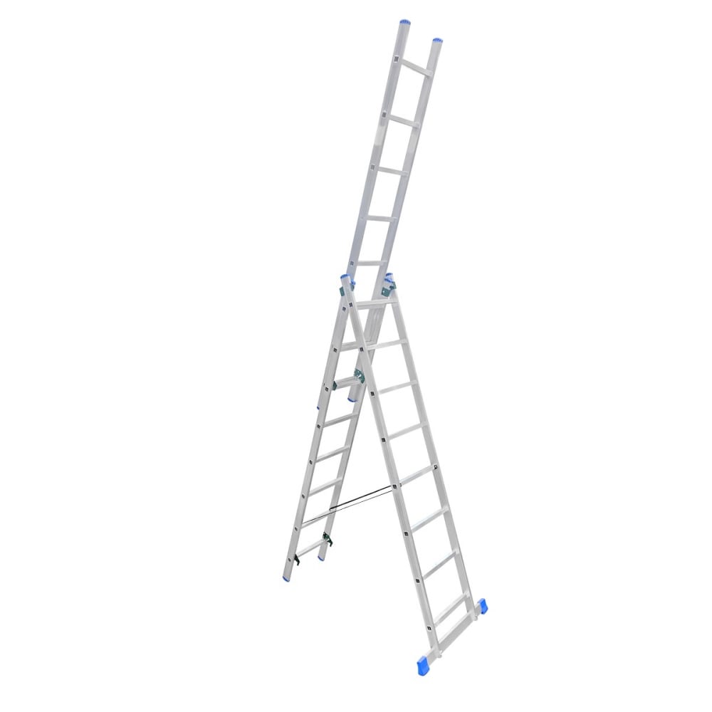 Трехсекционная алюминиевая лестница LadderBel лестница трехсекционная 282×476×646 см