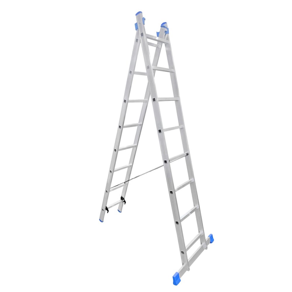 фото Двухсекционная алюминиевая лестница евродизайн