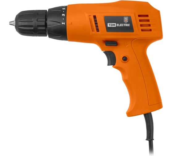 Изображение товара Шуруповерт сетевой TDM ELECTRIC сш-280, 280 Вт, 12.5 Нм, бзп, шнур 3 м, "рубин" SQ1030-0104