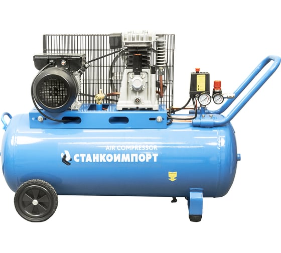 Изображение товара Компрессор поршневой Станкоимпорт 220 В, реcивер, 100 л, 390л/мин ACH39012