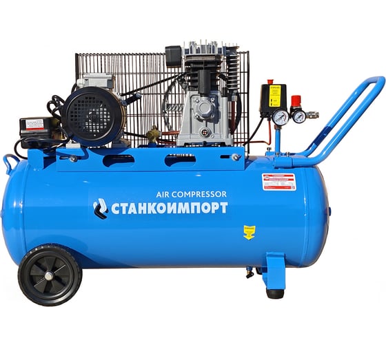 Изображение товара Компрессор поршневой Станкоимпорт 380 В, реcивер, 100 л, 390л/мин ACH39013