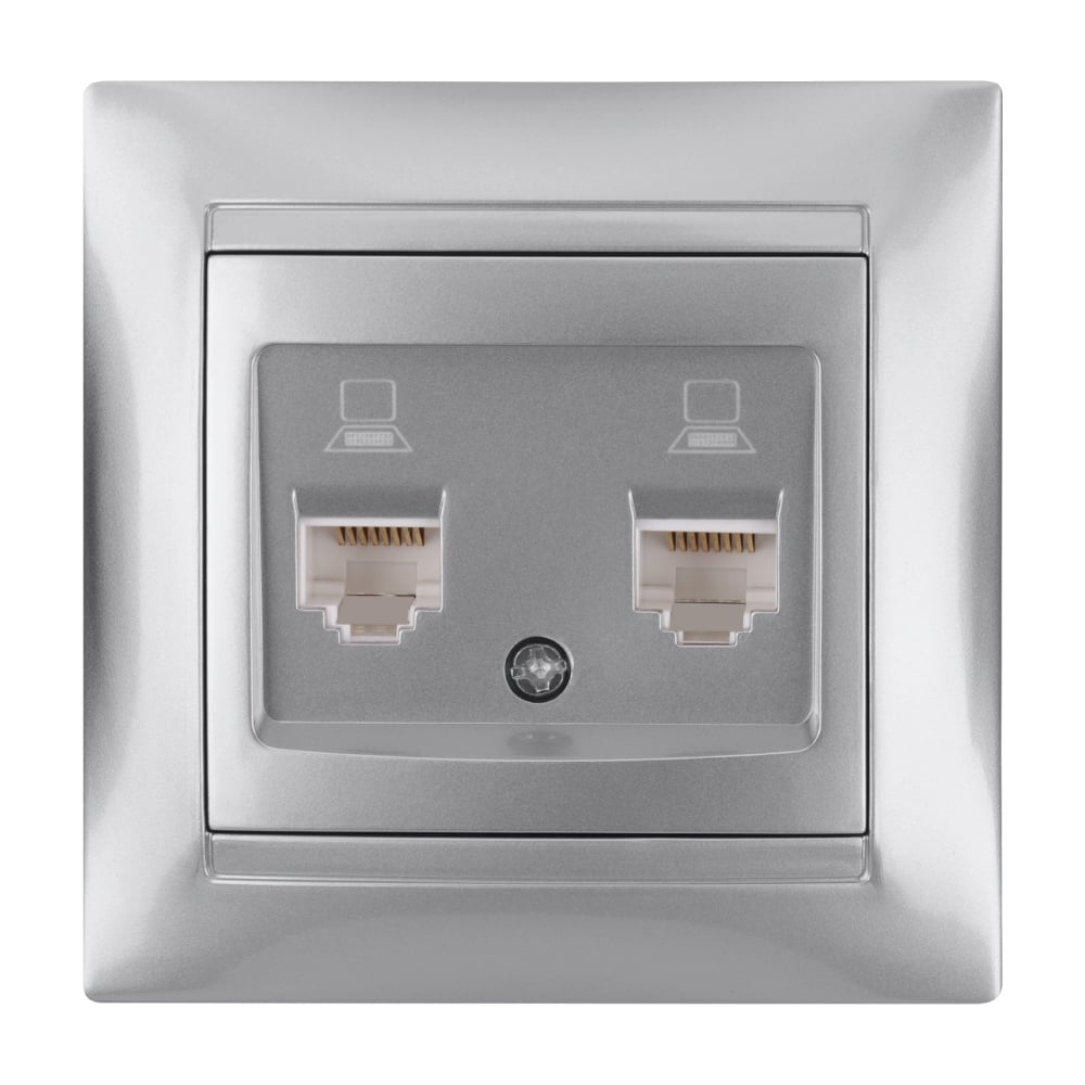 Изображение товара Розетка компьютерная двойная TDM ELECTRIC RJ45, металлик, Лама TDM SQ1815-0265 Изображение товара Розетка компьютерная двойная TDM ELECTRIC RJ45, металлик, Лама TDM SQ1815-0265