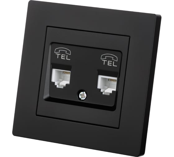 Изображение товара Розетка двойная телефонная TDM ELECTRIC RJ11, черная, Сенеж TDM SQ1816-0326