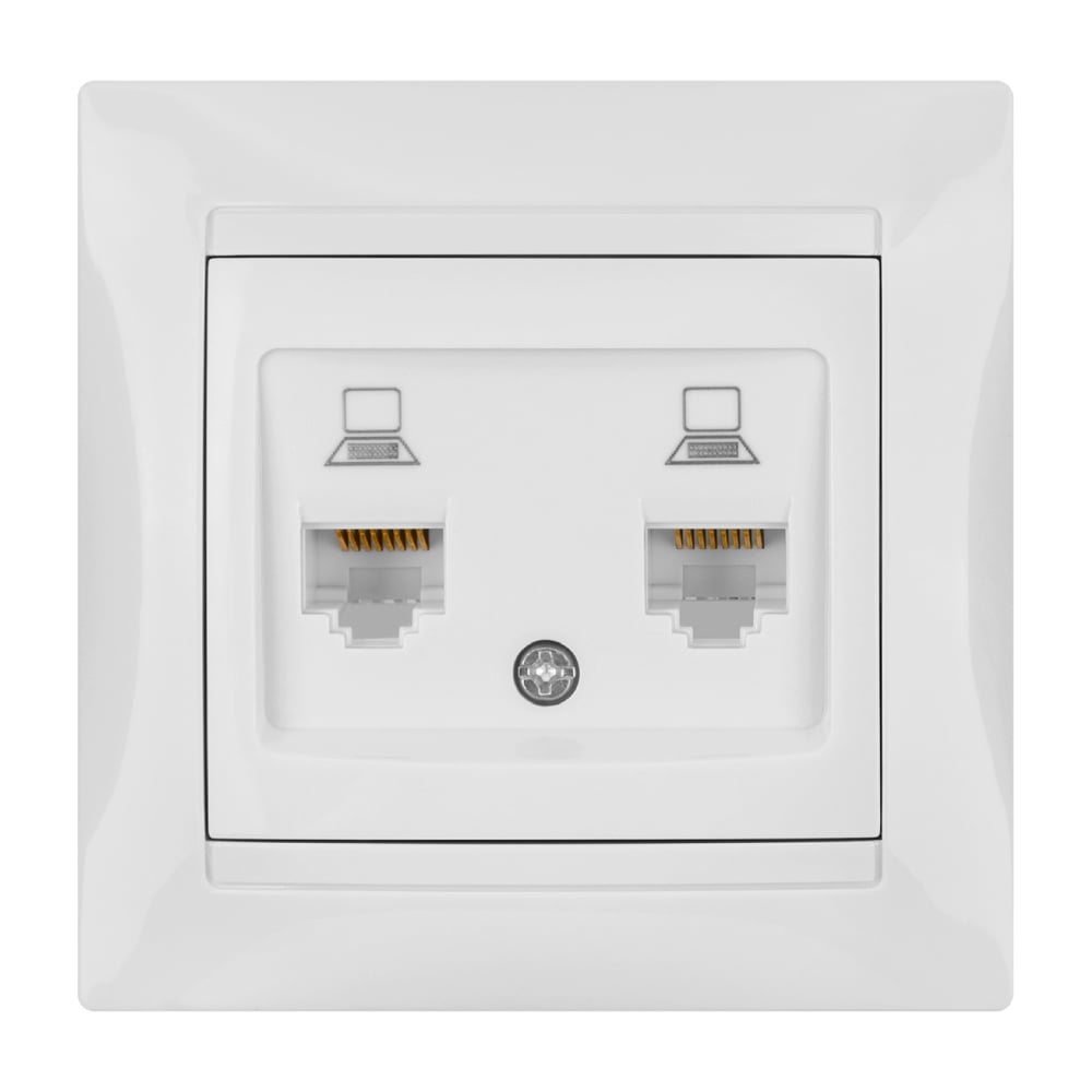 Изображение товара Розетка компьютерная двойная RJ45 встраиваемая серия Лама TDM ELECTRIC SQ1815-0055