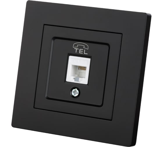 Изображение товара Розетка телефонная TDM ELECTRIC RJ11, черная, Сенеж TDM SQ1816-0321