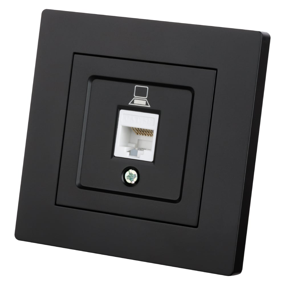 Изображение товара Розетка компьютерная TDM ELECTRIC RJ45, черная, Сенеж TDM SQ1816-0322