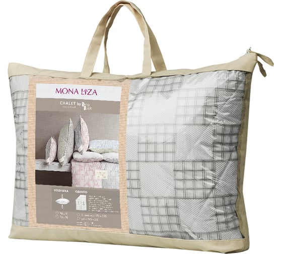Изображение товара Одеяло Mona Liza SL Chalet Climat Control евро тик серый/олива 539939/2