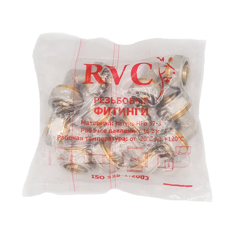 Изображение товара Угол цанга Rvc МП 26 - фитинг для труб 20 мм, латунь, 10 бар, бытовой класс