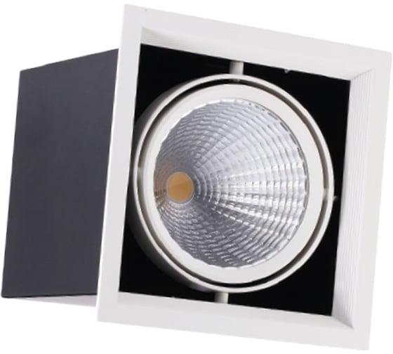 Изображение товара Светильник карданный светодиодный FL-LED Grille-111-1 30W 3000K 185x185x150мм 30Вт 2400Лм черный 613158