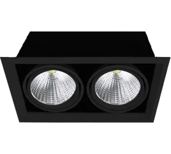 Изображение товара Светильник карданный светодиодный FL-LED Grille-111-2 60W 3000K 370x185x150мм 60Вт 4800Лм черный 613172