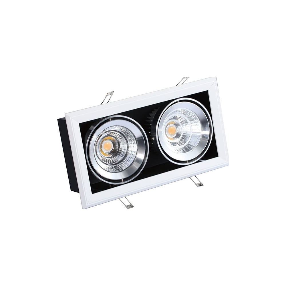 Изображение товара Светильник карданный светодиодный FL-LED Grille-111-2 60W 3000K 370x185x150мм 60Вт 4800Лм белый 606709