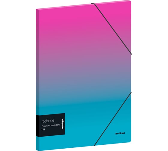 Изображение товара Папка BERLINGO Radiance на резинке А4, 600 мкм, розовый/голубой градиент, с рисунком FB4_A4002