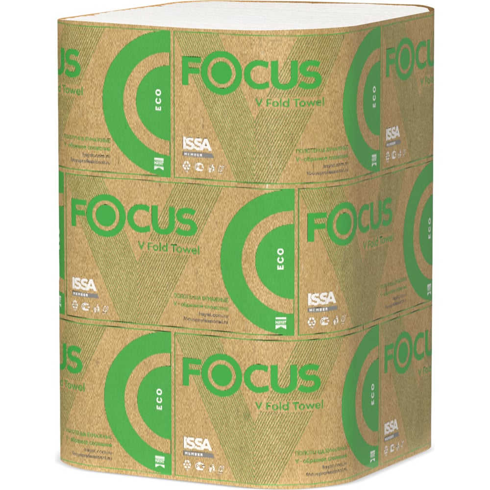Изображение товара Полотенце бумажное листовое 1-слойное Focus 230x205 мм
