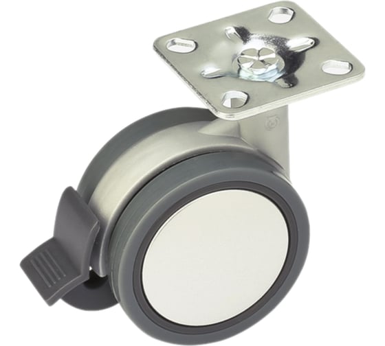 Изображение товара Колесная опора сдвоенная усиленная с поворотной площадкой MF d=60 с тормозом 18008v