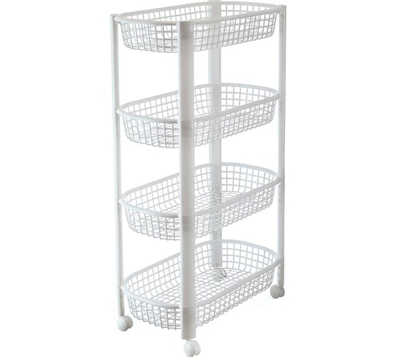 Изображение товара Полка IDEA овощная на колесах 4 секции белый М 2731