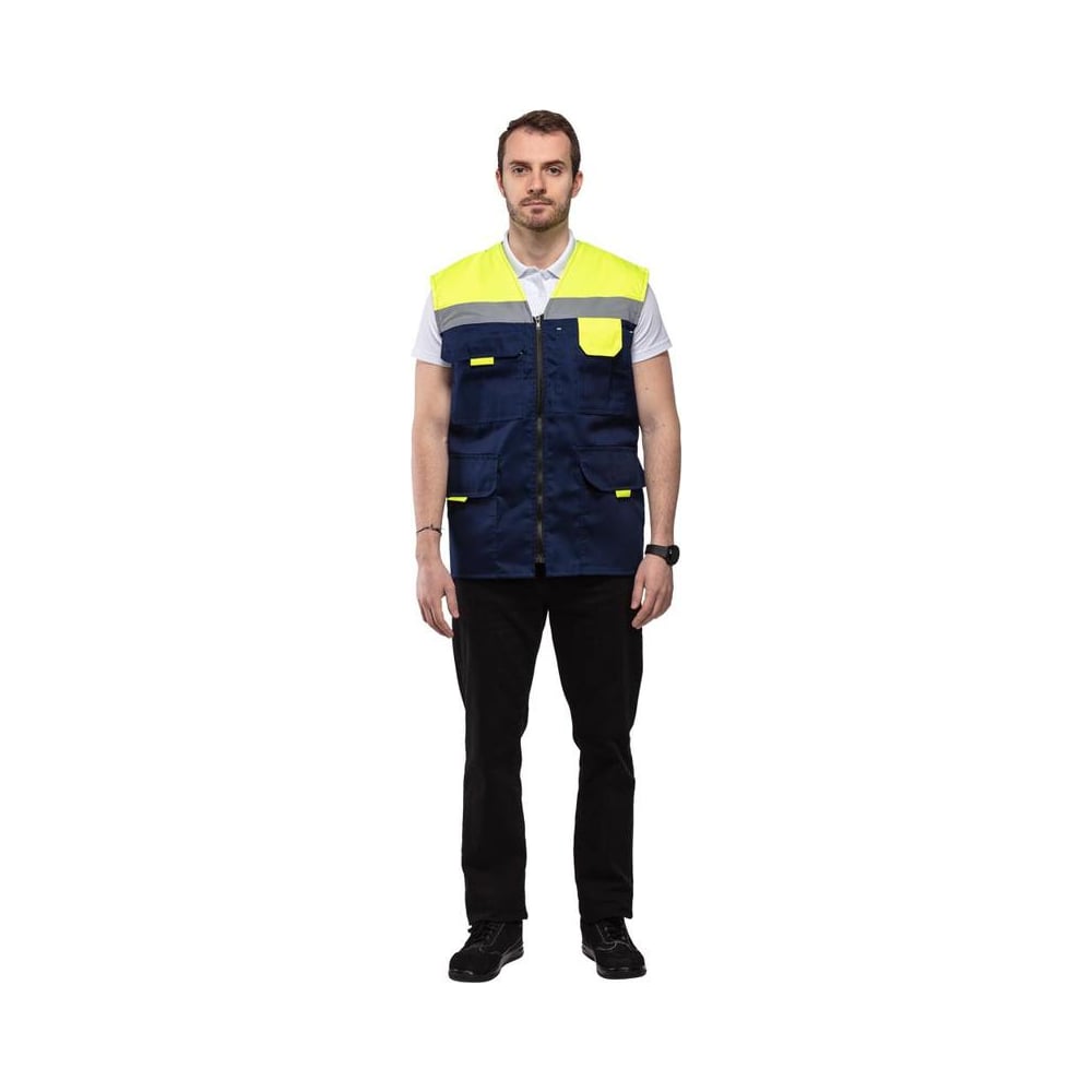 Изображение товара Рабочий жилет ООО Комус л30-ЖЛ синий лимонный р 52-54