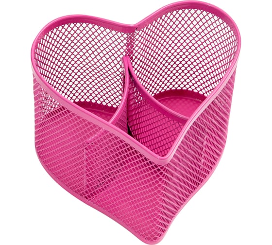 Изображение товара Настольная подставка BERLINGO Steel&Style металлическая, в виде сердца, 3 секции, розовая BMs_41125