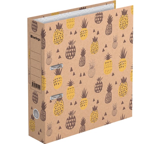 Изображение товара Папка-регистратор BERLINGO Pineapple 70 мм, крафт-бумага, с рисунком ATk_70403