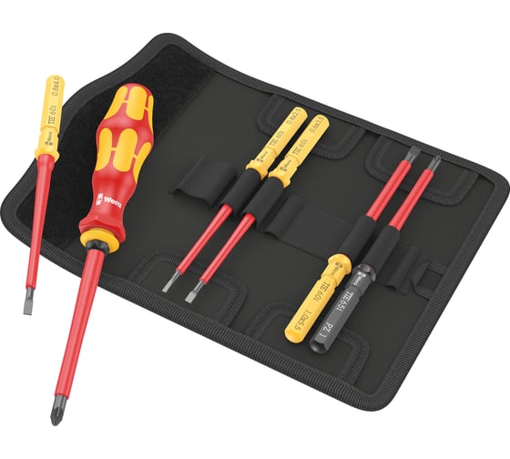 Изображение товара Набор насадок с отвёрткой-битодержателем WERA Kraftform Kompakt VDE 7 Universal 2 Tool Finder 7 пр. WE-006601