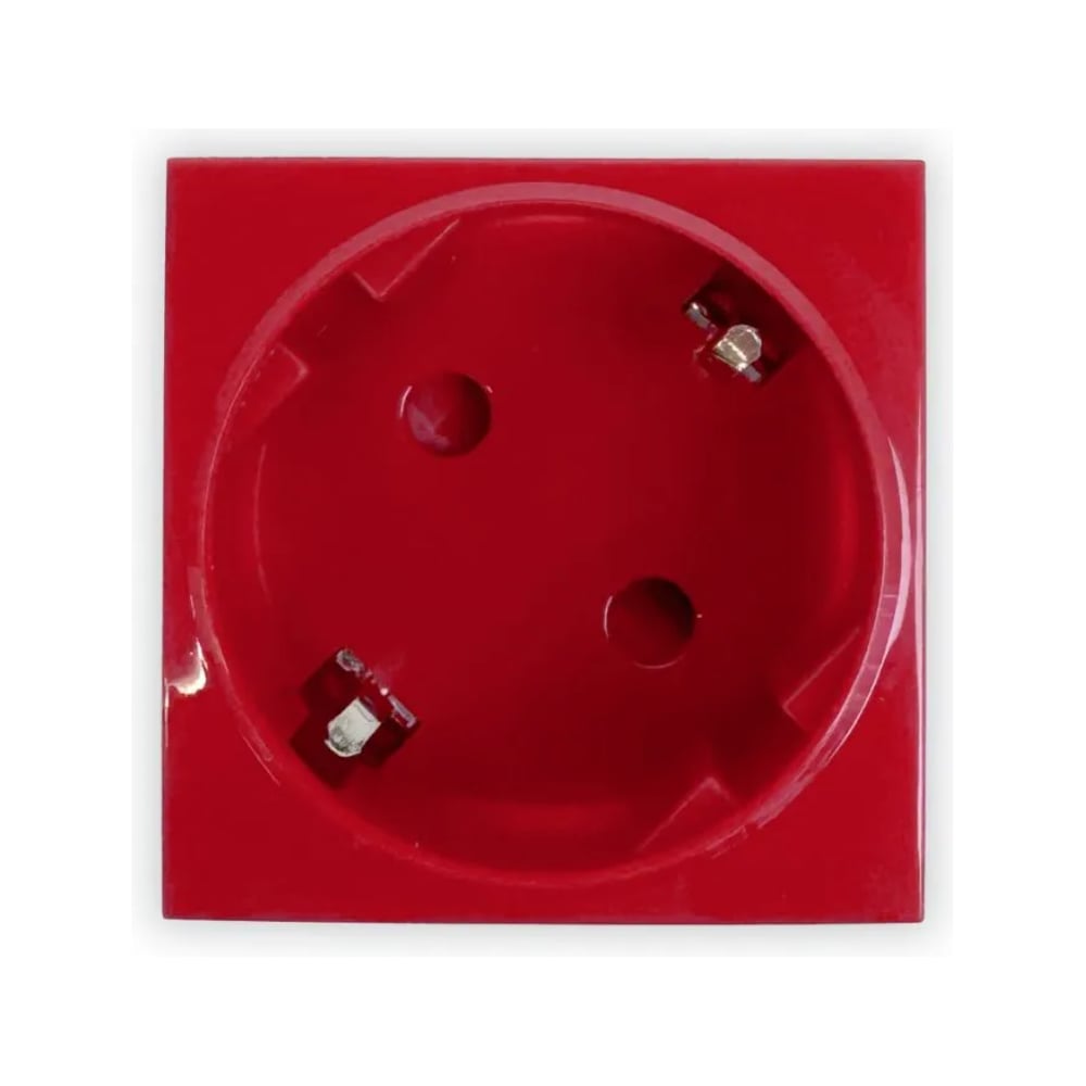 Изображение товара Розетка Filum 2К+З нем.стд. 45x45 мм mosaic красный IP20